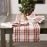 DII® 108" Jolly Tree Collection Nutcracker Plaid Table Runner