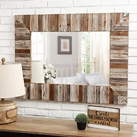 Glitzhome® 39.5" Rectangle Wooden Farmhouse Wall Mirror