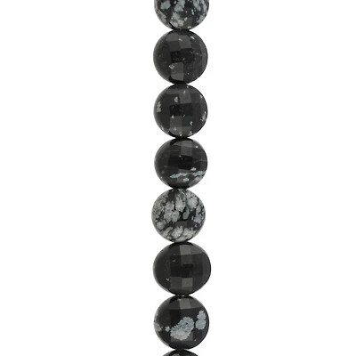 Black Snowflake Jasper Faceted Coin Beads, 8mm by Bead Landing™