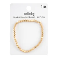 4mm Gold Round Beaded Charm Bracelet by Bead Landing™