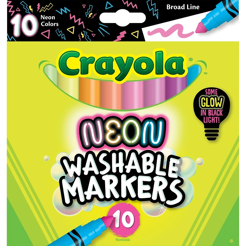 Crayola® Washable Neon Broad Line Markers, 6 Packs of 10