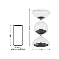 Glitzhome® 10.25" Modern Tri-Layer Hourglass with Black Sand