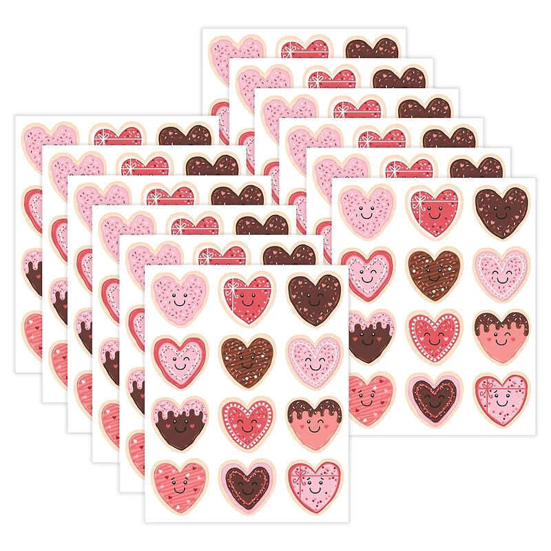 Teacher Created Resources® Frosted Heart Cookies Stickers, 72 Per Pack, 12 Packs total of 864