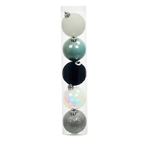 5 Pack 2.2" Blue & Silver Shatterproof Ball Ornaments by Ashland