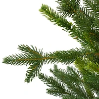 6ft. Unlit Real Touch™️ Noble Pine Artificial Potted Christmas Tree in Green Pot