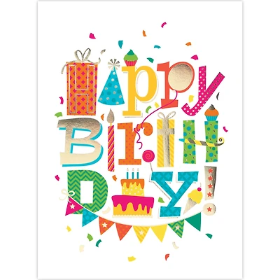 JAM Paper 5.62" x 7.87" Happy Birthday Cards & Envelopes, 25ct.