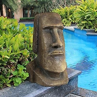 Design Toscano® 32" Extra Large Easter Island Ahu Akivi Moai Monolith Statue
