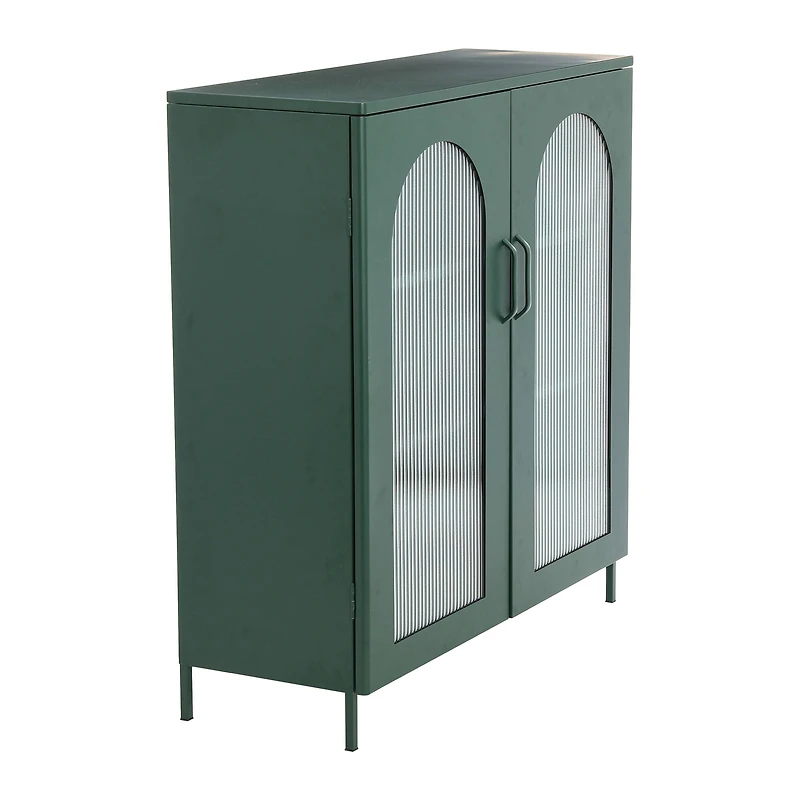 Hello Honey® 40" Dark Green Solstice Wide Metal Accent Cabinet