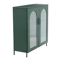 Hello Honey® 40" Dark Green Solstice Wide Metal Accent Cabinet