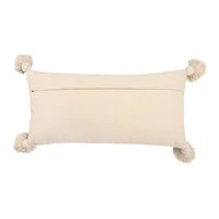 Hello Honey® Cream & Gray Striped Pillow with Tassels