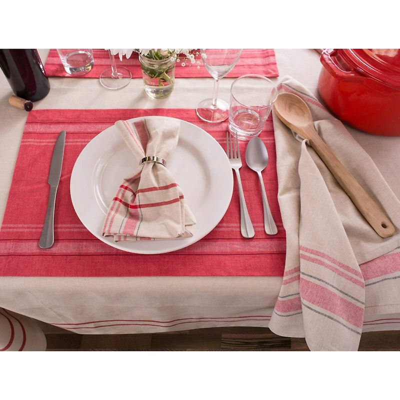 DII® Red French Stripe Woven Dishtowel, 3ct.