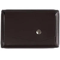 JAM Paper Italian Leather Business Card Holder Case with Angular Flap