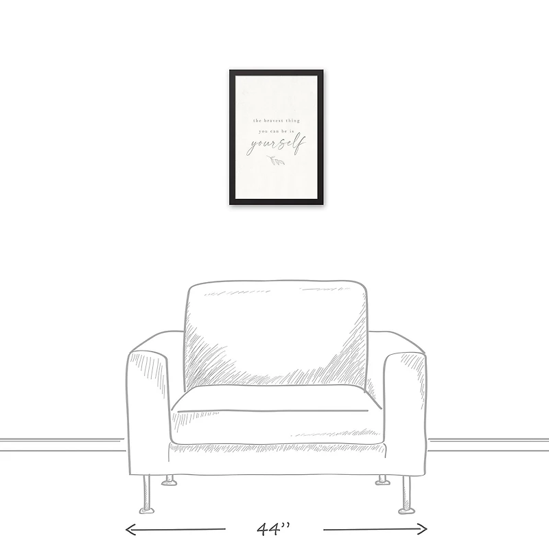 The Bravest is Yourself 12" x 18" Black Framed Canvas