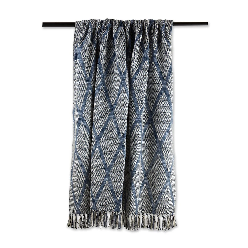 DII® Denim Blue Tone Multi Diamond Throw