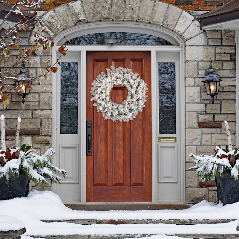 36" Frosted Silver Artificial Christmas Wreath
