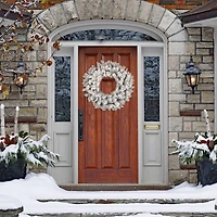 36" Frosted Silver Artificial Christmas Wreath
