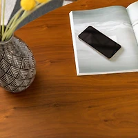 Walnut Guitar Pick Hairpin Leg Mid Century Modern Wood Coffee Table