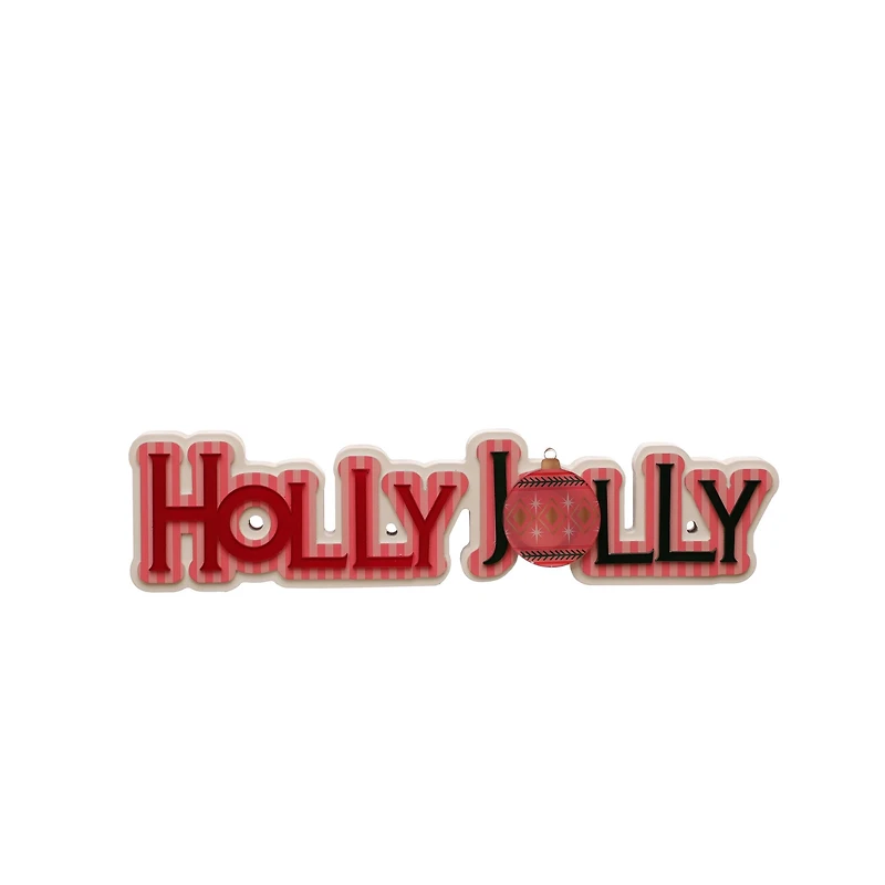 15.5" Pink & Black Holly Jolly Tabletop Décor by Ashland®