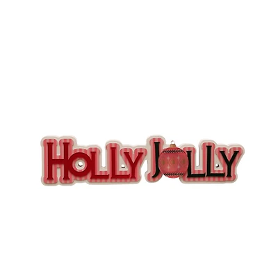 15.5" Pink & Black Holly Jolly Tabletop Décor by Ashland®