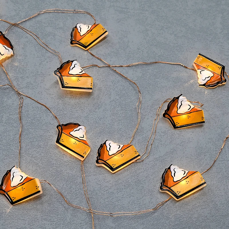 12ct. Warm White LED Pumpkin Pie Icon String Lights by Ashland®