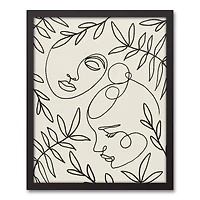 Botanical Faces 16" x 20" Black Framed Canvas