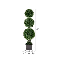 4ft. Potted Triple Ball Green Cedar Topiary