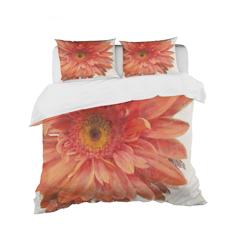 Designart 'Vivid Red Daisy' Traditional Bedding Set
