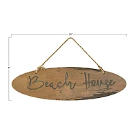 Hello Honey® "Beach House" Wood Wall Décor with Jute Hanger