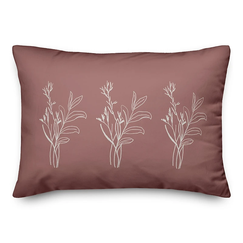Floral Two Tone 14" x 20" Throw Pillow