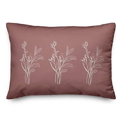 Floral Two Tone 14" x 20" Throw Pillow
