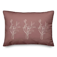 Floral Two Tone 14" x 20" Throw Pillow
