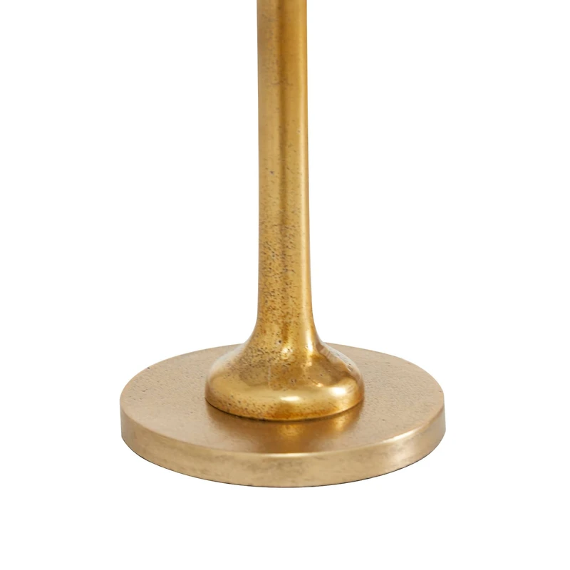 Set of 3 Gold Aluminum Glam Candle Holder, 4" x 5" x 10"