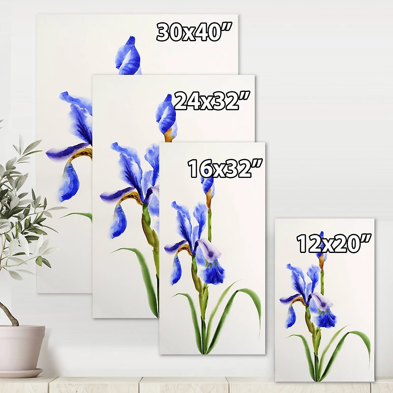 Designart - Retro Blue Iris Flower