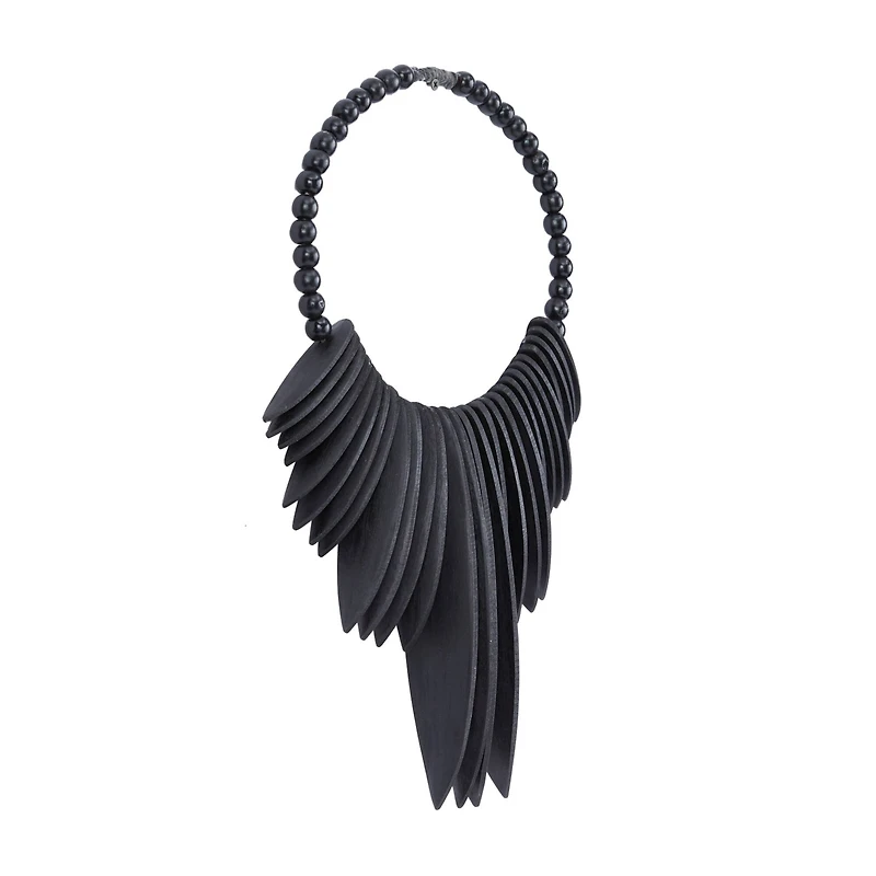 Black Wood Bohemian Wall Decor, 13" x 13" x 3"