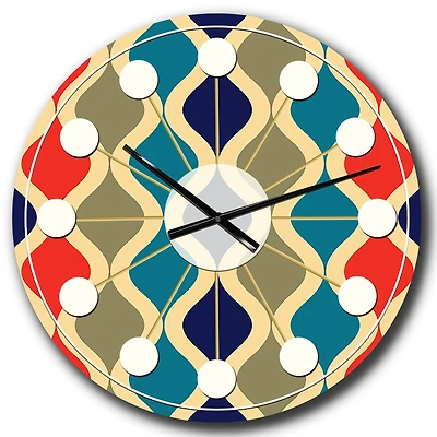 Designart 'Retro Ornamental Design Vi Mid-Century Modern Wall Clock
