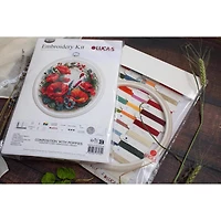 Luca-S Composition with Poppies Counted Cross Stitch Kit with Display Hoop