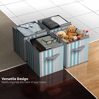 Sorbus 11" Aqua & Gray Foldable Storage Cubes, 6ct.