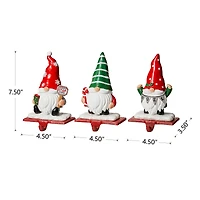 Glitzhome® 7" Gnomes Stocking Holder Set