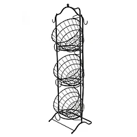 6 Pack: 4ft. Black Wire 3-Tier Basket with Removable Tilted Baskets