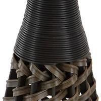 Brown Rattan Coastal Style Vase, 48" x 12" x 12"