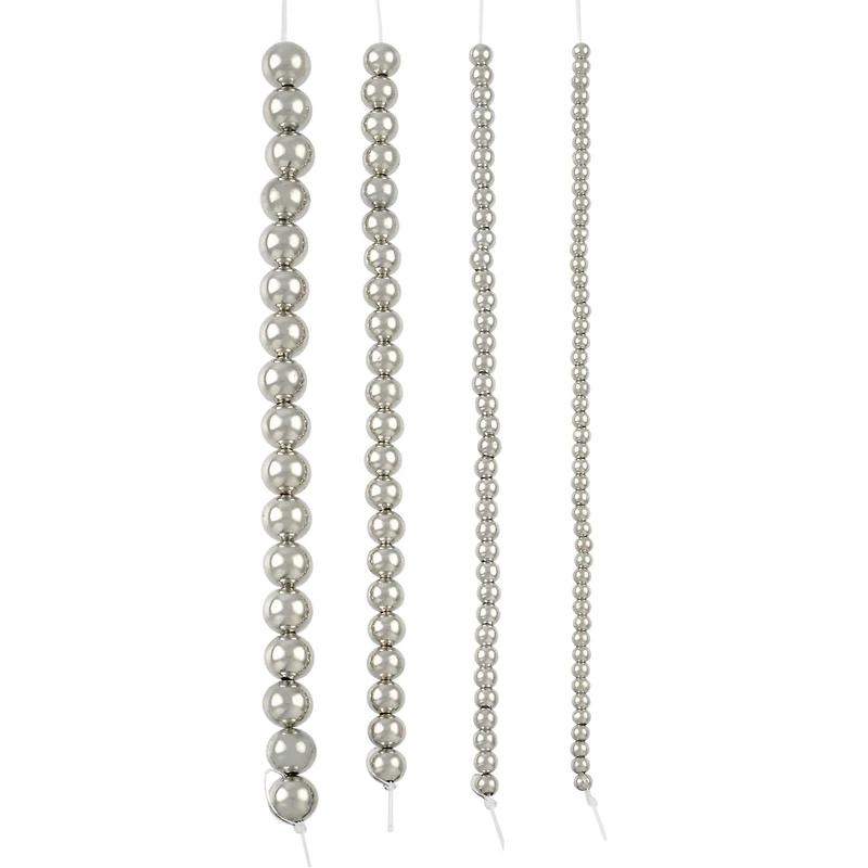 Rhodium Metal Round Beads Mix, by Bead Landing™