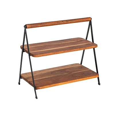  Hello Honey® 2 Tier Acacia Wood Stand