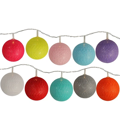 10ct. Multicolor LED Yarn Ball Summer String Lights