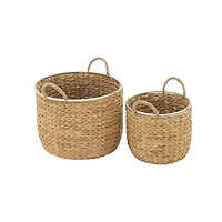 Tan Seagrass Natural Storage Basket Set