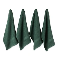DII® Solid Dark Green Waffle Terry Dishtowel, 4ct.