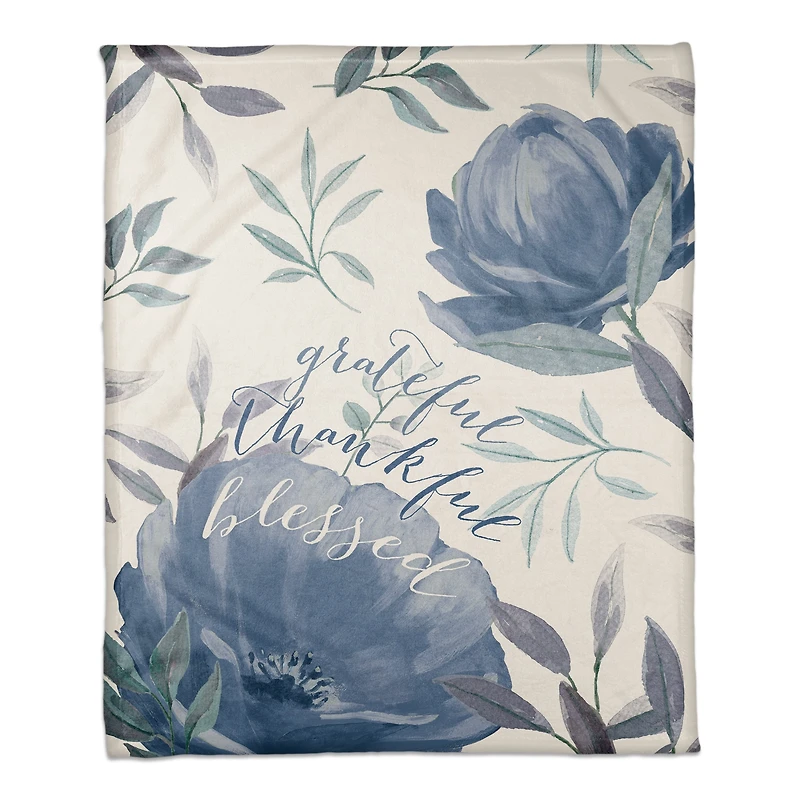 Grateful & Thankful Coral Fleece Blanket