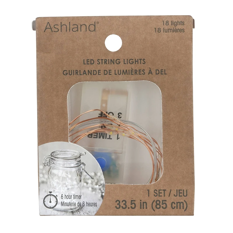 18ct. Warm White LED String Lights with Copper Wire by Ashland®