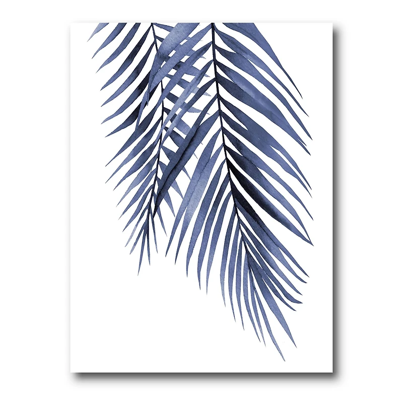 Designart - Blue Palm Leaves Abstract Tropical Branches