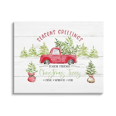 Stupell Industries Farm Fresh Christmas Trees Seasonal Canvas Wall Art