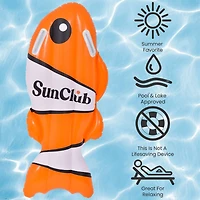 SunClub 3.25ft. Orange & White Inflatable Clown Fish Swimming Kickboard